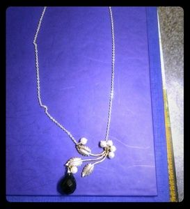 Leaf Necklace with pearl detail